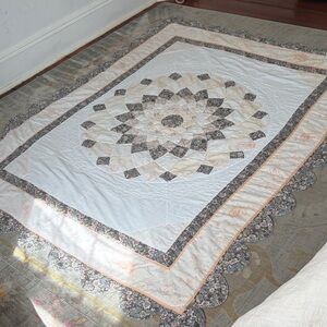 Handcrafted Floral Patchwork Quilt